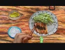 【ｺﾏ撮り】紙でトンカツを作って描いてみた