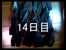 黒折り紙で千羽鶴を作っていく　14日目