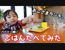 【パパと一緒に】ごはん食べてみた【お子様ランチ】