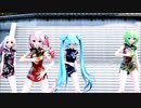 【MMD】TDA Qipao Dress Miku, Teto, IA And Gumi「A Rising」