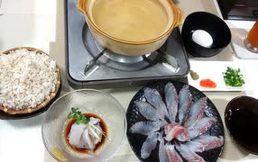 【料理】鱸（スズキ）いろいろ（洗い しゃぶしゃぶ 雑炊） #108