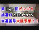 【ビンゴ５予想】第172回ビンゴ５「抽選日:2020/8/5」の当選番号を真剣に予想してみた（俺のビンゴ５予想）[俺のシリーズ]