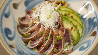 炙りマグロの山椒わさびのフワフワソース丼作り方・レシピ動画