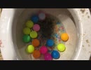 プラスチックのボールとオービーズをトイレに流してみた