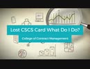 Lost CSCS Card What Do I Do
