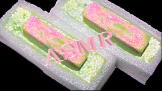 「ASMR」音フェチ＊立体音響！冷凍プチプチスライムを作って切ってみた♪集合体恐怖症の方はご注意！