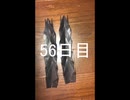 黒折り紙で千羽鶴を作っていく　56日目