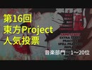 第16回東方Project人気投票音楽部門1～20位　アレンジメドレー