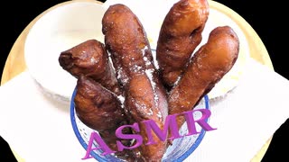 音フェチ【咀嚼音】ASMR！チュロスを作ったつもりが棒ドーナツになっちゃったよ♪立体音響、バイノーラル録音。