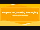 Degree in Quantity Surveying
