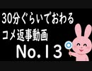 なるべく30分以内で終わるコメント返信 No.13