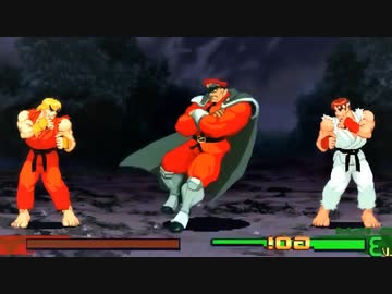 【格ゲーTAS】リュウ×ケン Dramatic Battle Mode (Street Fighter Zero 3)【AI高画質/60 fps】