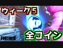 【フォートナイト】シーズン4ウィーク5緑・青・赤紫・金コイン