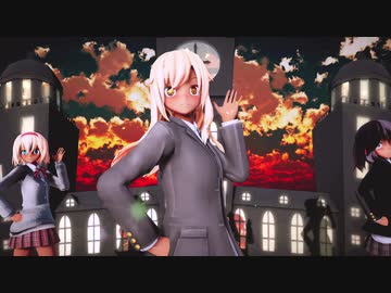 【東方MMD】制服の魔理沙アリス霊夢でHappy+Halloween