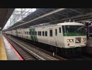 185系OM08編成 踊り子11号 東京駅9番線発車