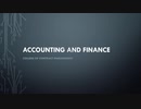 Accounting and Finance