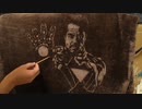 【私が毛布に絵を描くと言うと、皆が笑った。でも、描き始めると‥‥！！】　毛布の毛の光の反射を使って、毛布にアイアンマン/トニースターク（ロバート・ダウニー・jr）描いてみた　【※2倍速仕様】