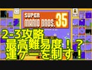 マリオ35解説攻略：2-3最高難易度！？事故が多いので気をつけろ！【スーパーマリオブラザーズSUPER MARIO BROSバトロワ】
