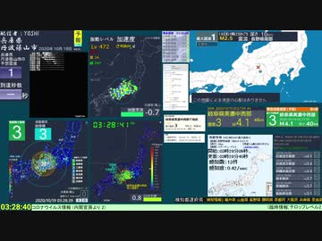 【緊急地震速報(予報)】岐阜県美濃中西部(最大震度3　M 4.1)