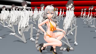 【MMD】【手抜き祭】水着な紲星あかりちゃんと100人のタカハシによる某CMダンス