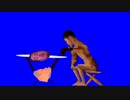 肉を焼く先輩BB