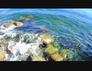 ある日の桜島（その２３６）＜テトラポットに押し寄せる引き波などなど＞