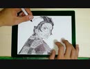 ペンで53分24秒延々と螺旋を描きながら無数の小さな円を描いたら竃門炭治郎が現れた。【spiral pen art】