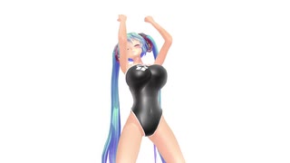 【MMD】ミクさんで、まっさらブルージーンズ【スク水】