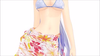 【MMD】Tda Haku Bikini Type-B pareo Sexy Walk