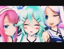 【MMD艦これ】右肩の蝶 Full 3人Ver【海風・江風・山風】カメラ配布