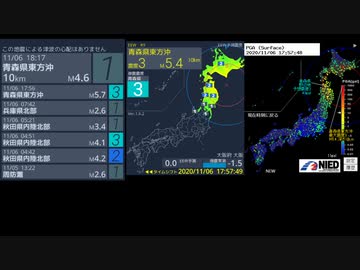 [アーカイブ(改)]最大震度3　青森県東方沖　深さ10km　M5.7
