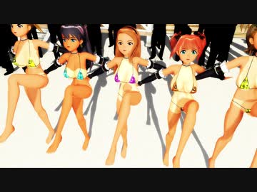 【日焼け跡テスト】美脚戦隊スレンダー　ファンキーノート　【紳士向け】【MMDアイマス】