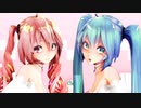 【MMD】Tda式改変ミクさんテトさんで「ロボキッス」