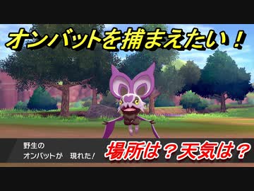 ポケモン剣盾 オンバットを捕まえる方法 オススメの場所は 天気は ポケモン図鑑コンプへの道 ポケモンソード シールド ニコニコ動画
