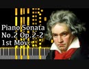 【ベートーヴェン】ピアノソナタ第2番 第1楽章 - Piano Sonata No.2 1st Mov. - Op.2-2【Synthesia/Beethoven】