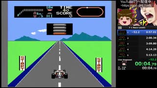 ファミコン F1レース Level1 ターボ車で走ってタイム更新してみた［5分11秒70］