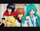 【MMD艦これ】【東方MMD】  雷 少女まんが風ちびエレン ちび東風谷早苗 三日月 おちゃめ機能 Ray-MMD【MikuMikuDance】【東方MMD】