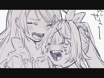 布団の中でイチャイチャしてキスをする星川サラと郡道美玲