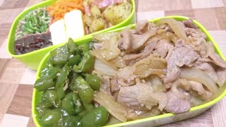 男らしくモリモリ食べようぜ、生姜焼き弁当作ってみた【蛇蝎】