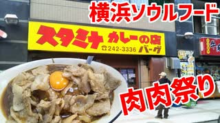 【食べ歩き動画】横浜ソウルフード★スタミナカレーのお店バーグ★肉々しいカレーをぬこが食べるだけの動画