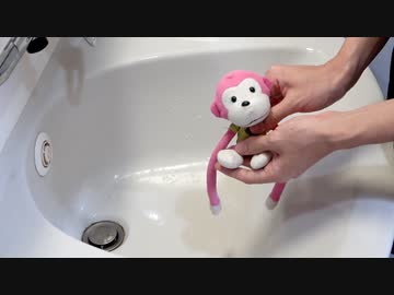 まらしぃさんがサルをお風呂に入れてあげるだけの動画