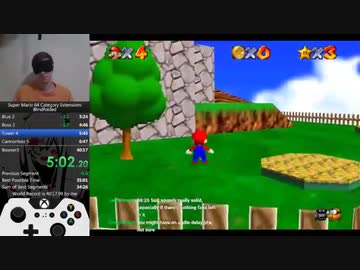 目隠しRTA スーパーマリオ64 - 16枚 in 38:58 Blindfolded Speedrun