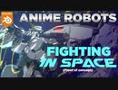 Anime Robots fighting in Space (proof of stylized shaders in Blender)