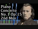【ブラームス】ピアノ協奏曲第1番第2楽章 - Op.15-2nd - 【ピアノ/Synthesia/Johannes Brahms/Piano Concerto No.1】