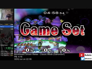 目隠しRTA スマブラDX シンプルモード in 3:06 Blindfolded Speedrun