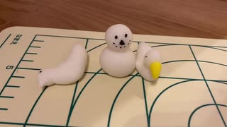 粘土初心者があつ森のデコイと雪だるま作ってみた