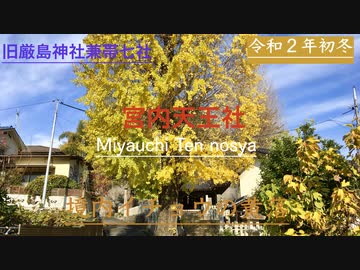 旧村社 宮内天王社〜快晴の中 今年最後の黄落の大銀杏　(旧・厳島神社兼帯社)２　再訪 2020　