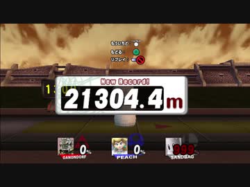スマブラX 協力ホムコンTAS ガノン＆ピーチ 21304.4m/69896.3ft.[MAG]