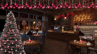 【放送用背景＆BGM】 Cozy Christmas Coffee Shop Ambience