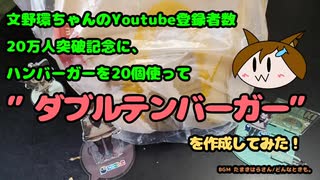 【 #文野環合作 】ハンバーガー20個で”ダブルテンバーガー”を作成してみた【単品】